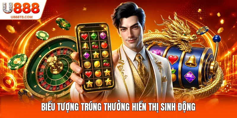 Biểu tượng trúng thưởng hiển thị sinh động