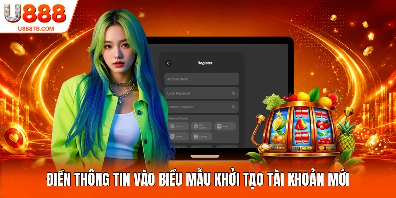 Điền thông tin vào biểu mẫu khởi tạo tài khoản mới