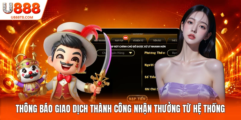 Thông báo giao dịch thành công nhận thưởng từ hệ thống